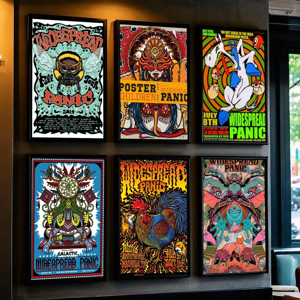 band W-Widespread Panic-C Poster Decorative Wall Art Sticker for Cafe Office Bedroom and Living Room