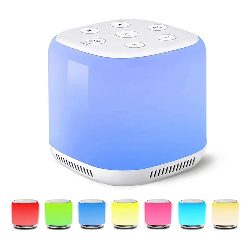 ABVJ-Macchina antirumore bianca con luce notturna a 7 colori e 34 suoni di ausilio per il sonno per emozioni rilassanti, promuovere il sonno, macchina sonora