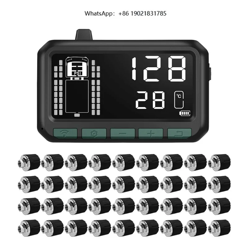 Large Truck 36 Wheel TPMS Tire Pressure Monitoring System Truck Tire Pressure Sensor Leak Alarm High Temperature Warning