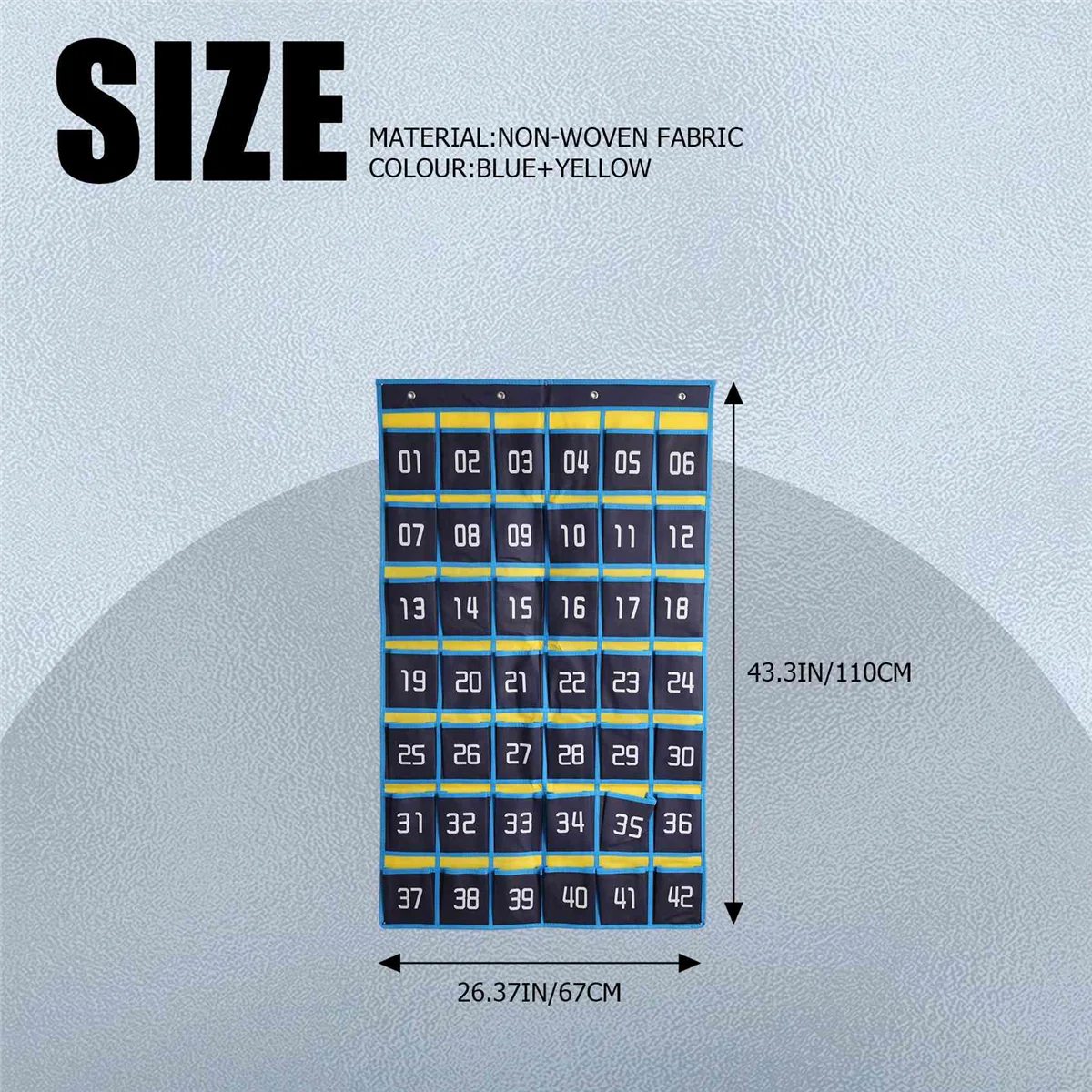 번호 매겨진 포켓 차트 휴대폰 걸이식 정리함, 교실 계산기 휴대폰 홀더용 행잉 보관 가방, 42 개