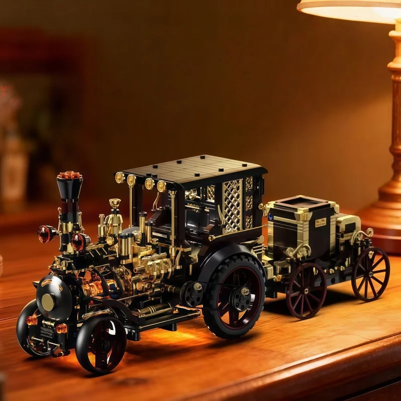 1331-piece-vintage-mechanical-steam-car-building-blocks-city-retro-steampunk-vehicle-desktop-decoration-set-gift