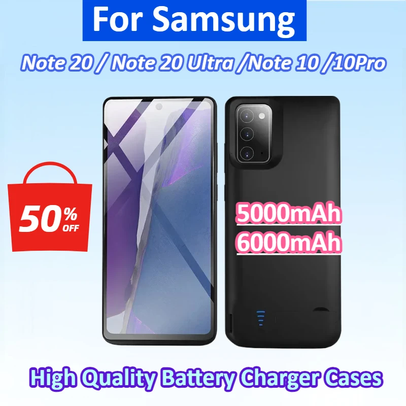 New Portable Battery Charger Cases for Samsung Galaxy Note 20 Note 20 Ultra USB Power Bank Charger Case for Note 10 10Pro