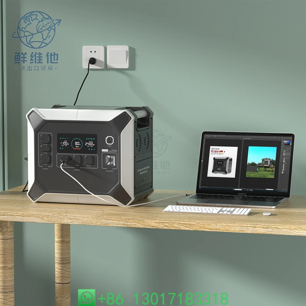 2400W Portable Power Station + 400W Solar Panel - Solar Generator Lithium Battery MPPT Controller, Car/Emergency Home Power