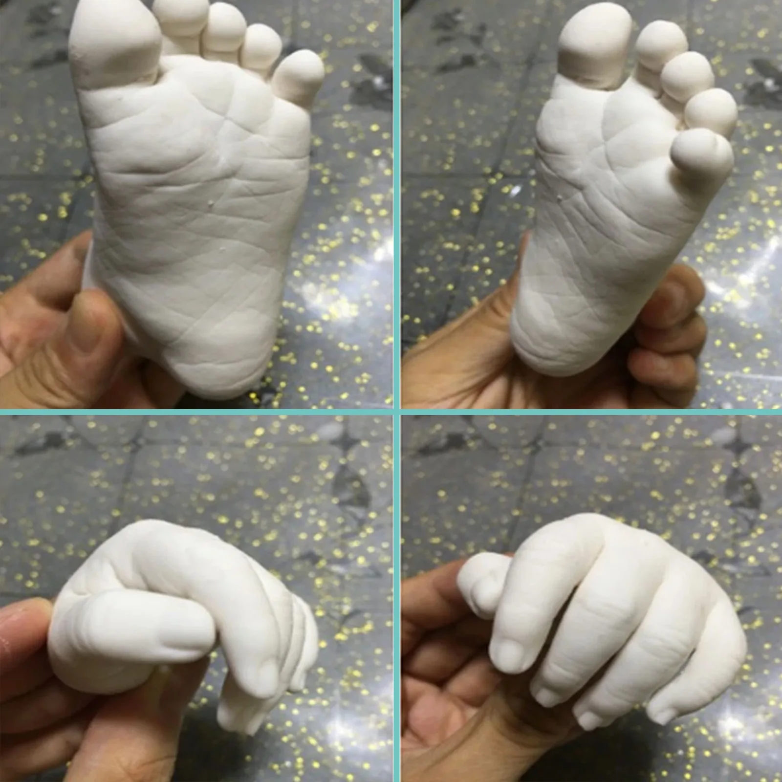 3d mão pé impressão modelo conjunto diy molde de gesso para casais do bebê handprints casamento pegadas kit fundição bebê crescente lembrança