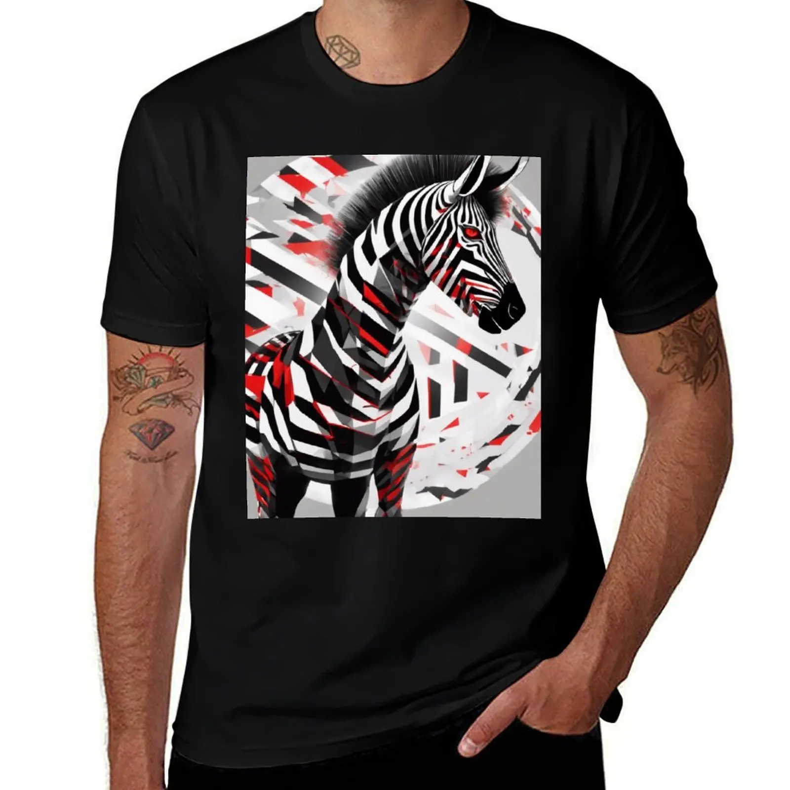 

Geometric zebra T-Shirt graphic t shirt vintage sublime shirts graphic tee men t shirts high quality