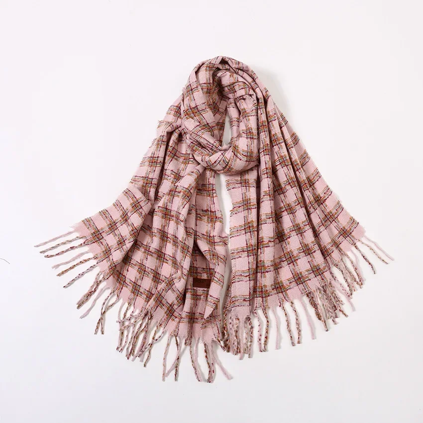 

2023 Autumn/Winter New Checkered Women's Scarf with Advanced Feeling Thickened and Warm Shawl Imitation Cashmere Couple Scarf