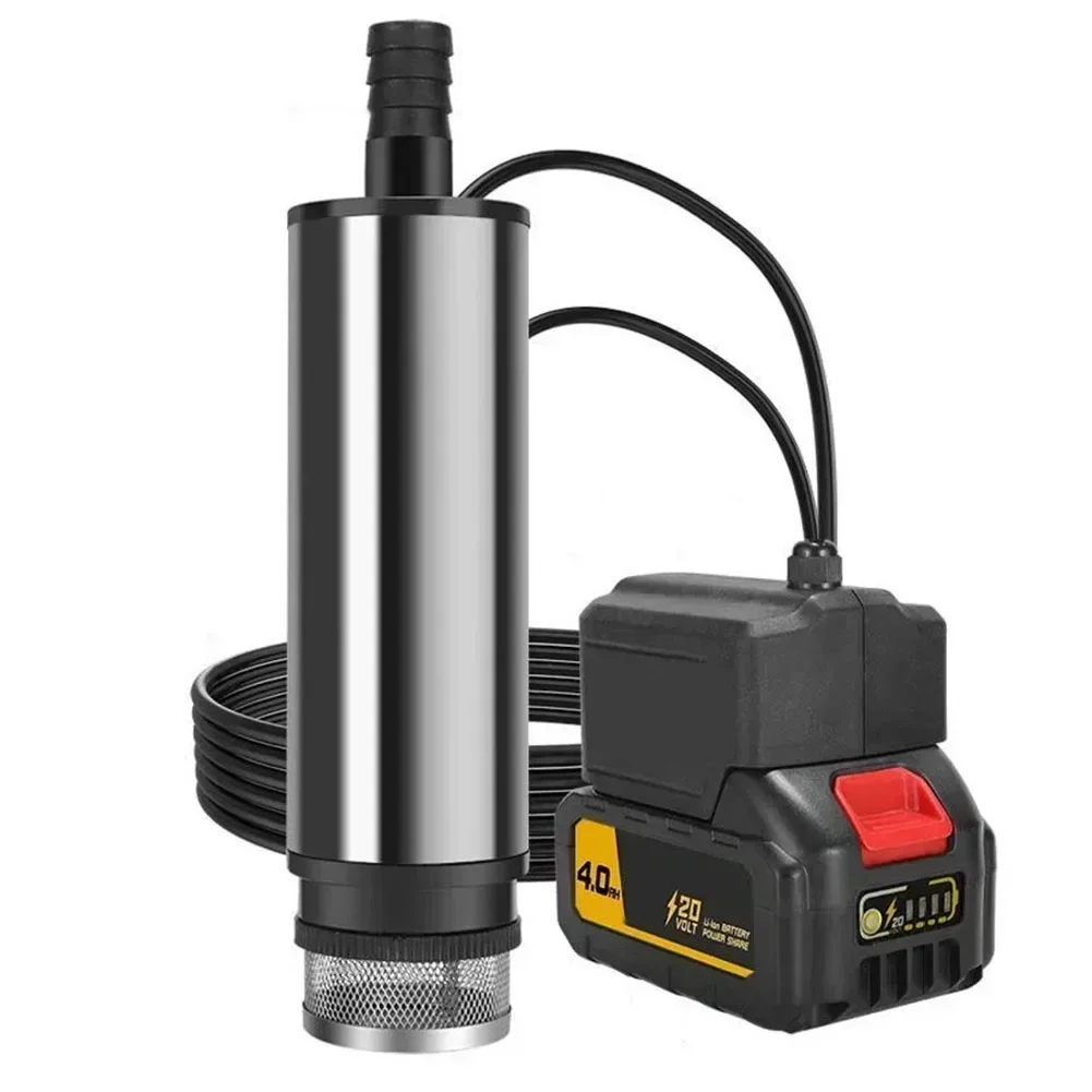 For DAYI Battery Operated Submersible Pump 60W Cordless Water Transfer Pump 3-5m Head 50-80 L/min Flow Stainless Steel