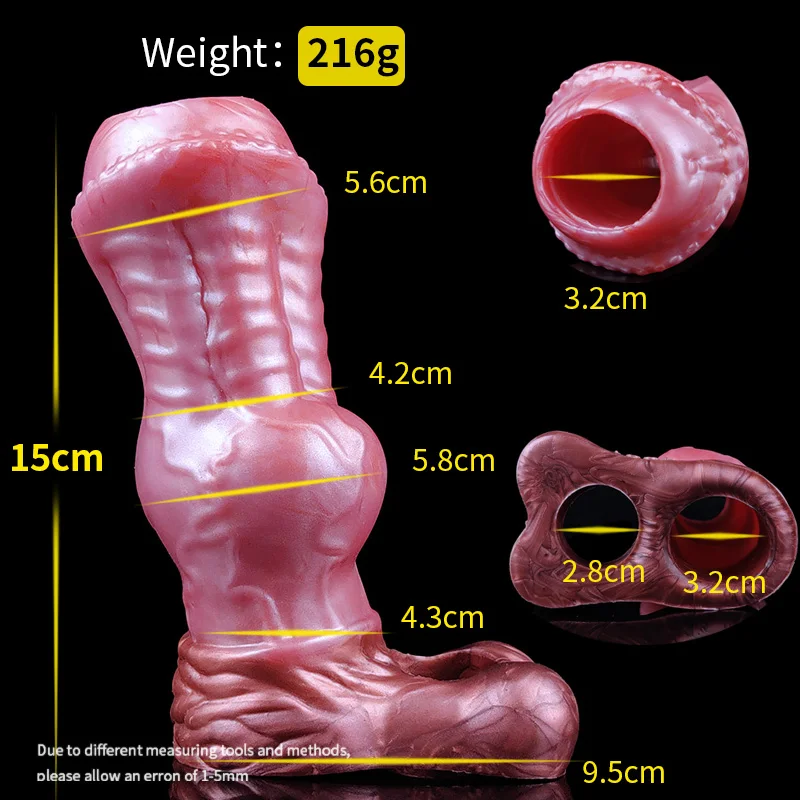 YOCY Hollow Horse Sheath Liquid Silicone Penis Sleeve 5.8cm Big Knot Massager Male Cock Enlargement Masturbator Sex Toy