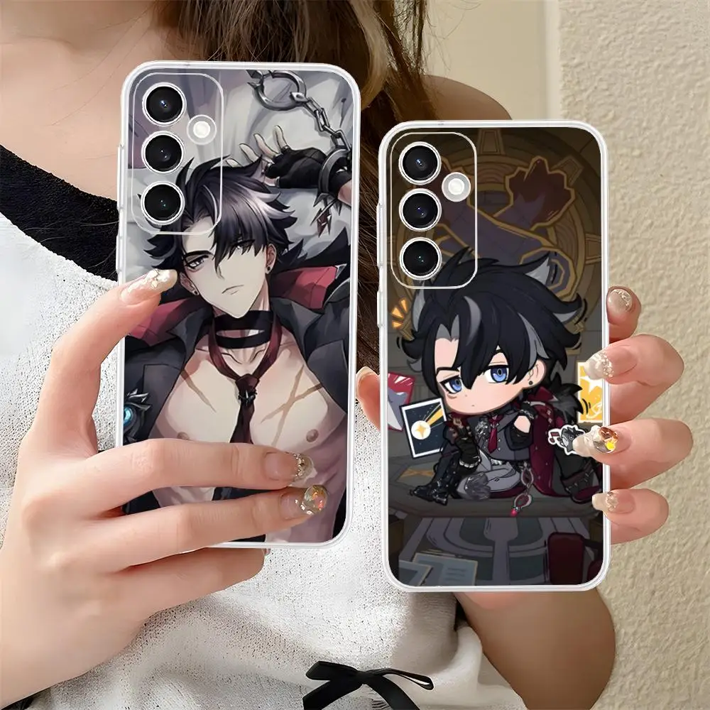 Game GI Wriothesley Phone Case for Samsung Galaxy S25 S24 S23 S22 S21Plus FE Ultra Soft TPU Clear Shockproof Cover
