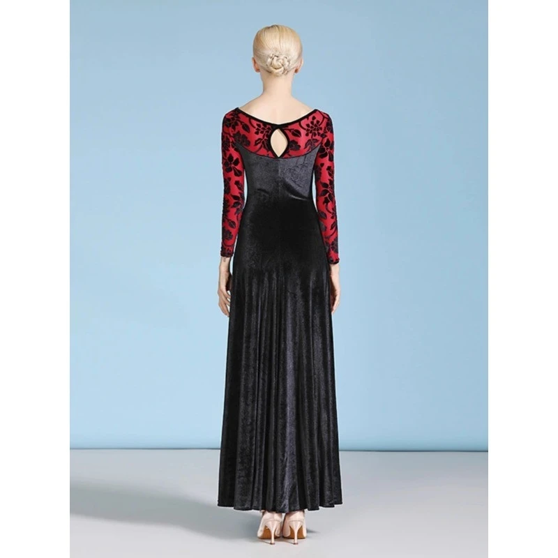 

Spring And Autumn Style Long-Sleeved Modern Dance Dress Dress Ballroom Dance Costume Waltz Dance Dress