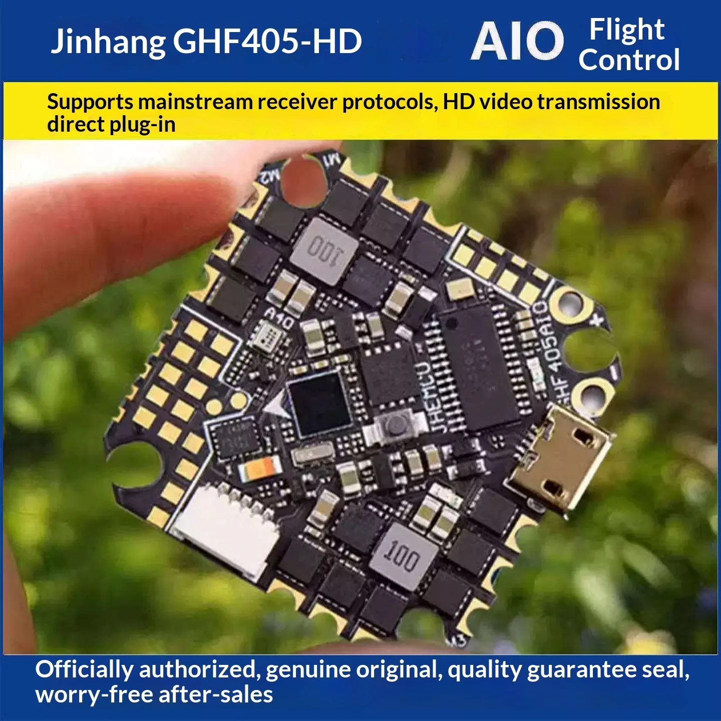 JHEMCU GHF405 AIO HD Flight Controller 40A 4in1 ESC 2-6S FPV Toothpick Mini Drone