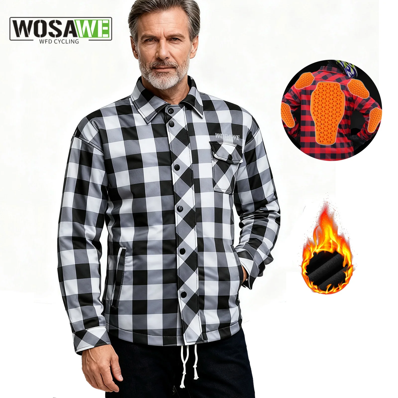 

WOSAWE Bicycles With Riding Clothes Men‘s Warm And Thick Windproof Riding Clothes Jacket Mountain Bike MTB Shirts