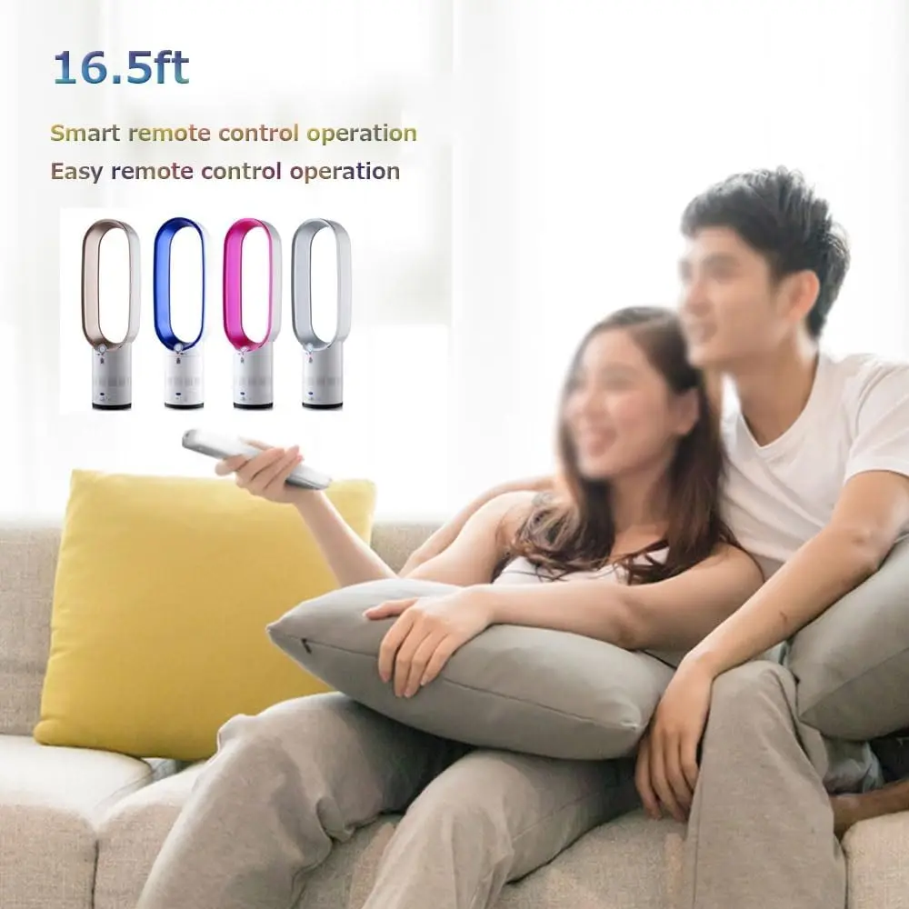 Tower Fan with Remote 16 Inch Oscillating Fan Bladeless Fans with 2H Timer Cooling Standing Floor Fan for Bedroom Living Room H