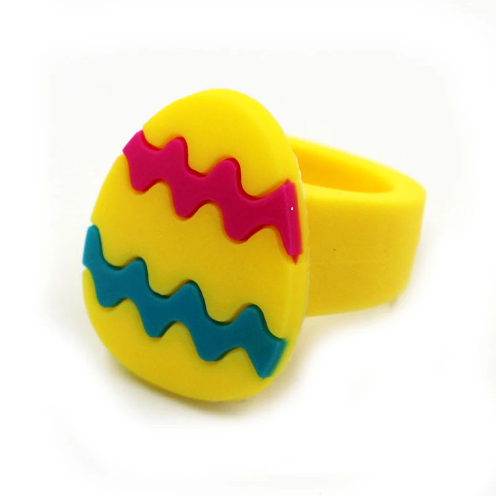 10 pezzi anelli gioielli in PVC per ragazze cartoni animati per bambini omaggio giocattoli da gioco in plastica gioielli bambino piccolo