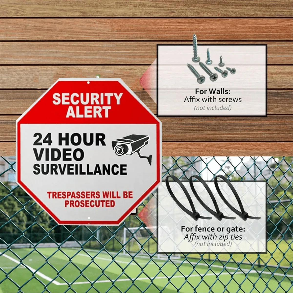 Warning Sign Security Camera Sign Reflective Safety Sign No Trespassing Sign Outdoor Home Security Camera Sign Warning Effect