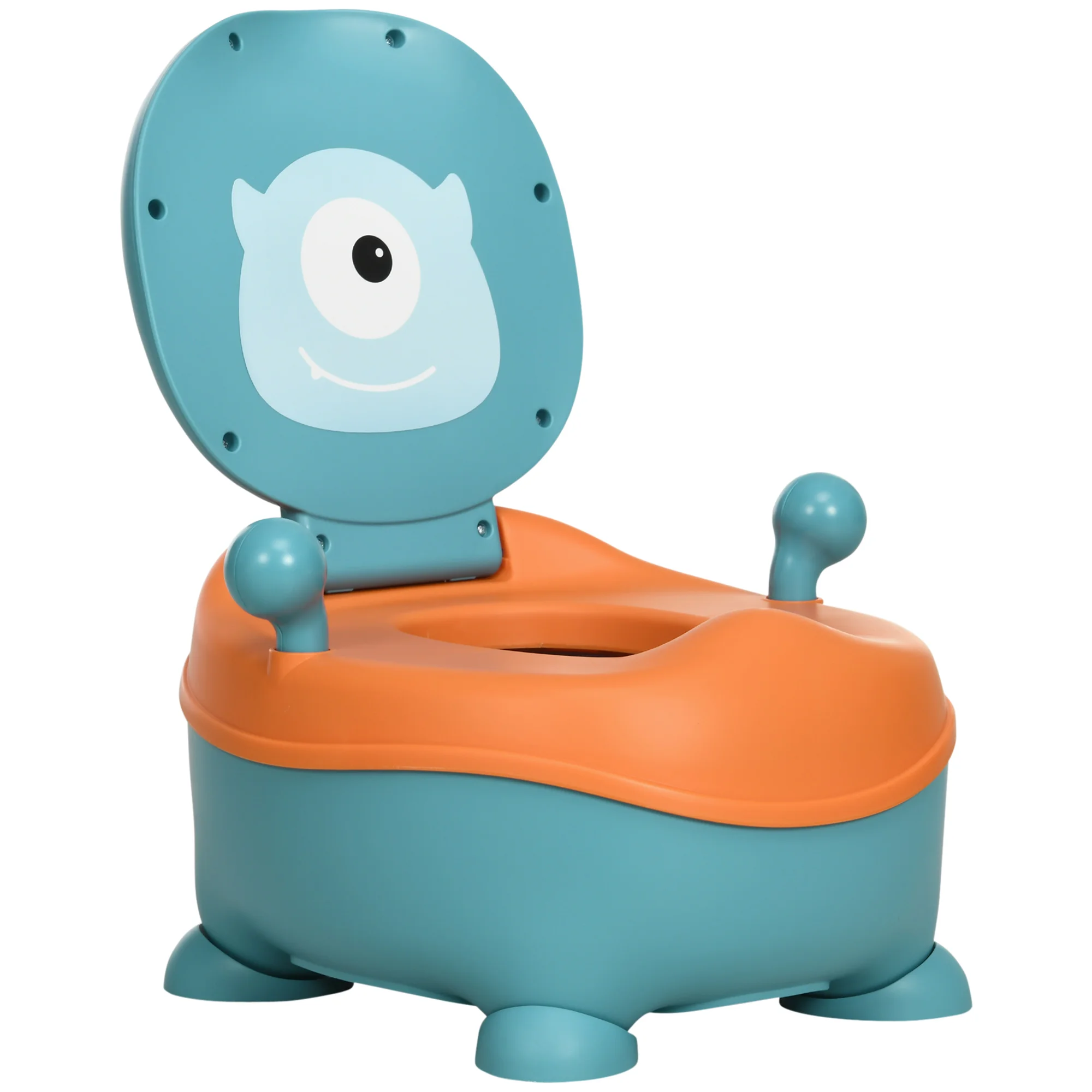 ZONEKIZ Orinal para Bebé de 6-36 Meses Portátil con Tapa 35,6x35,7x22,2 cm Azul