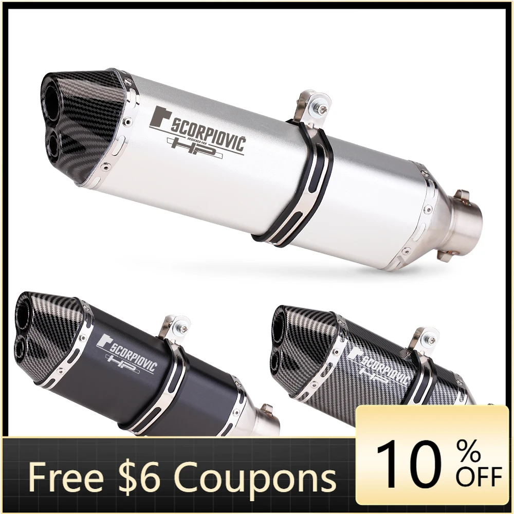 

STLF 51mm for Motorcycle Exhaust Modify Motocross Exhaust Muffler for FZ6 CBR250 CB600 MT07 ATV Dirt Pit Bike