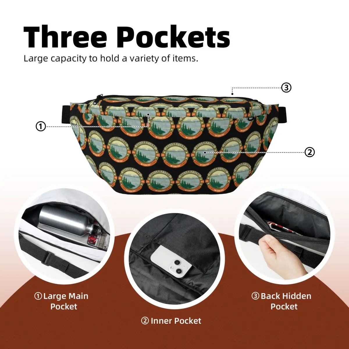 Verstellbare Gürteltasche Yellowstone National Park - usage example