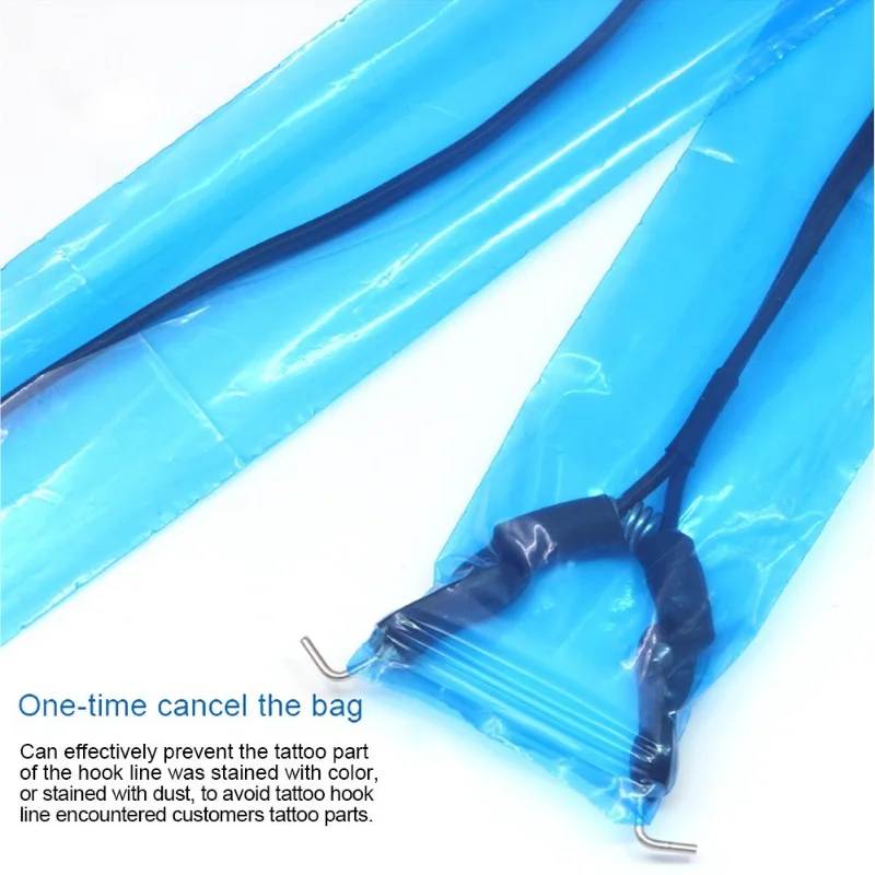 Disposable Tattoo Clip Cord Covers 200pcs Heavy Duty Hygiene Sleeves for Tattoo Machine Gun Accessories Blue 200
