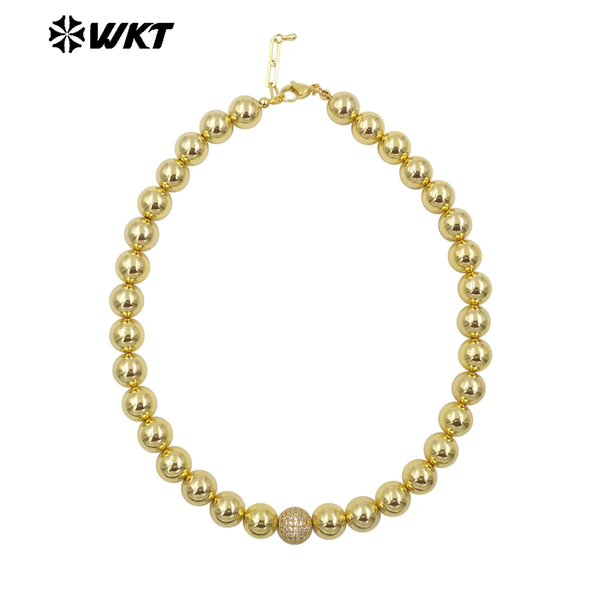 WT-JFN19 Classic And Exquisite 18K Gold With One CZ Beads Short Necklace For Women Cocktail Party Jewelry Decorated