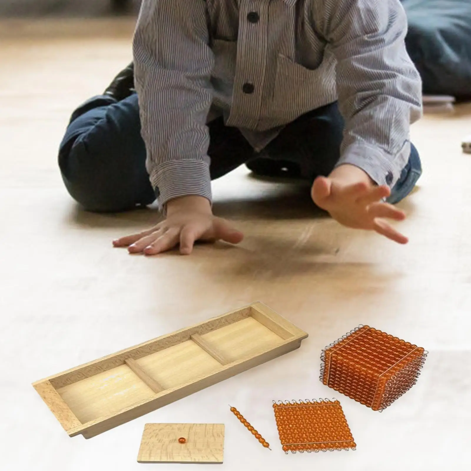 

Montessori Bead Material Set Math Manipulatives for Kids Children Boys Girls