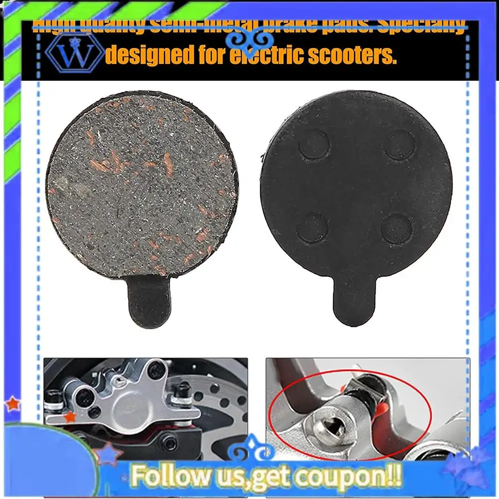 M46K-Brake Pads,4 Pairs Semi Metal Brake Disc Rotor Pad For 10Inch Electric Scooter