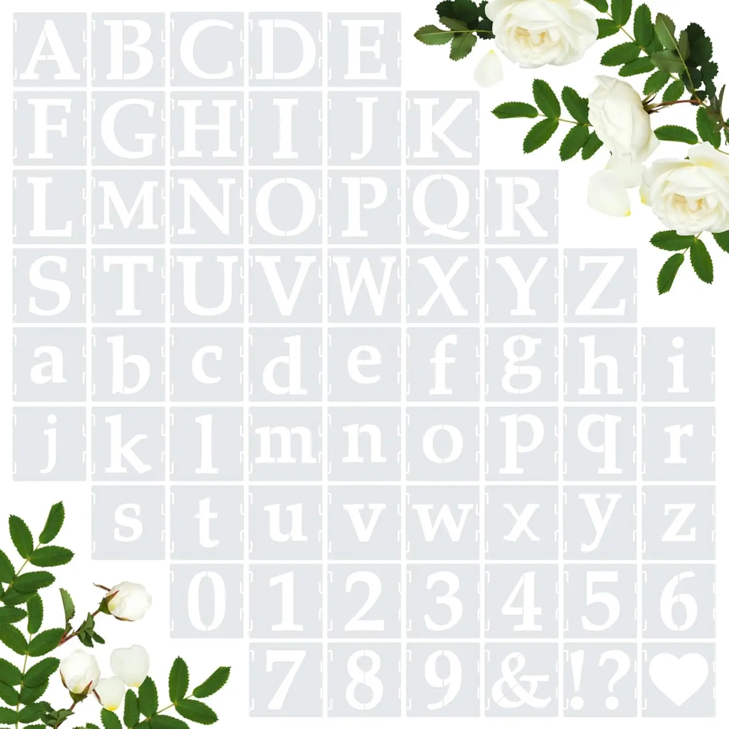 65 Pcs Drawing Template Set Diy Stencil Templates Letters and Numbers Stencils Crafts