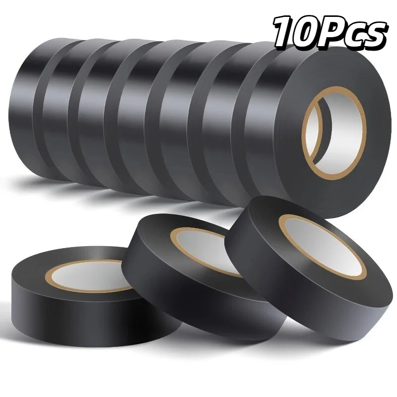 10 Pieces of PVC Electrical Insulation Tape - Strong Adhesive, Heat-Resistant, Weather Resistant, Moisture-Proof, Durable