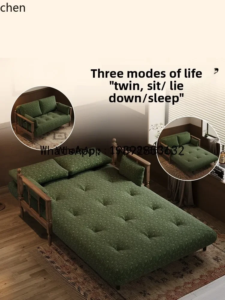 

W7- retro solid wood sofa bed folding dual-purpose living room multi-function living room decoration