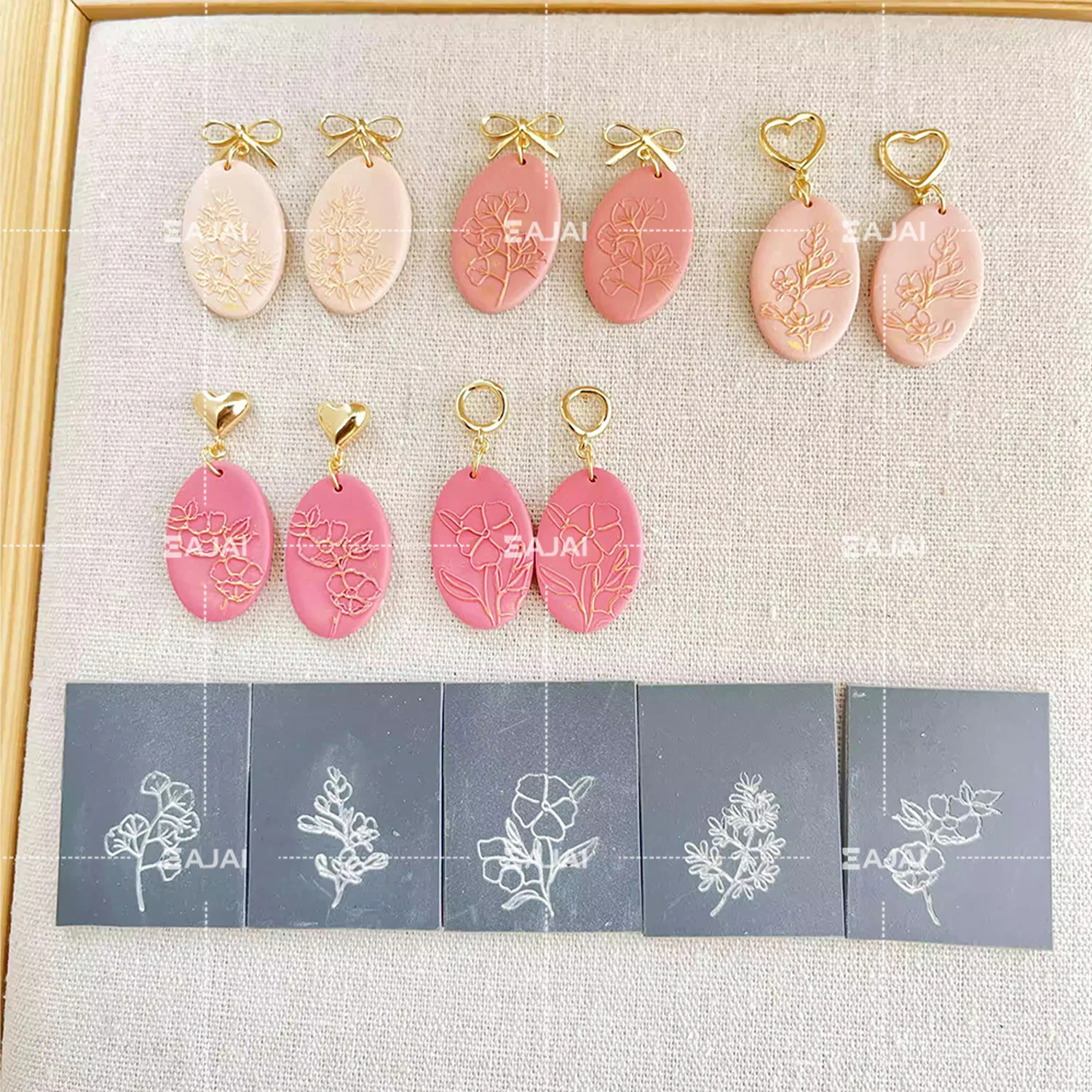 

Тиснение цветов, фрезы для глины, цветочные фрезы для полимерной глины, резак для сережек в стиле бохо, сделай сам, 3D-печатные инструменты для изготовления ювелирных изделий, многоразовые формы