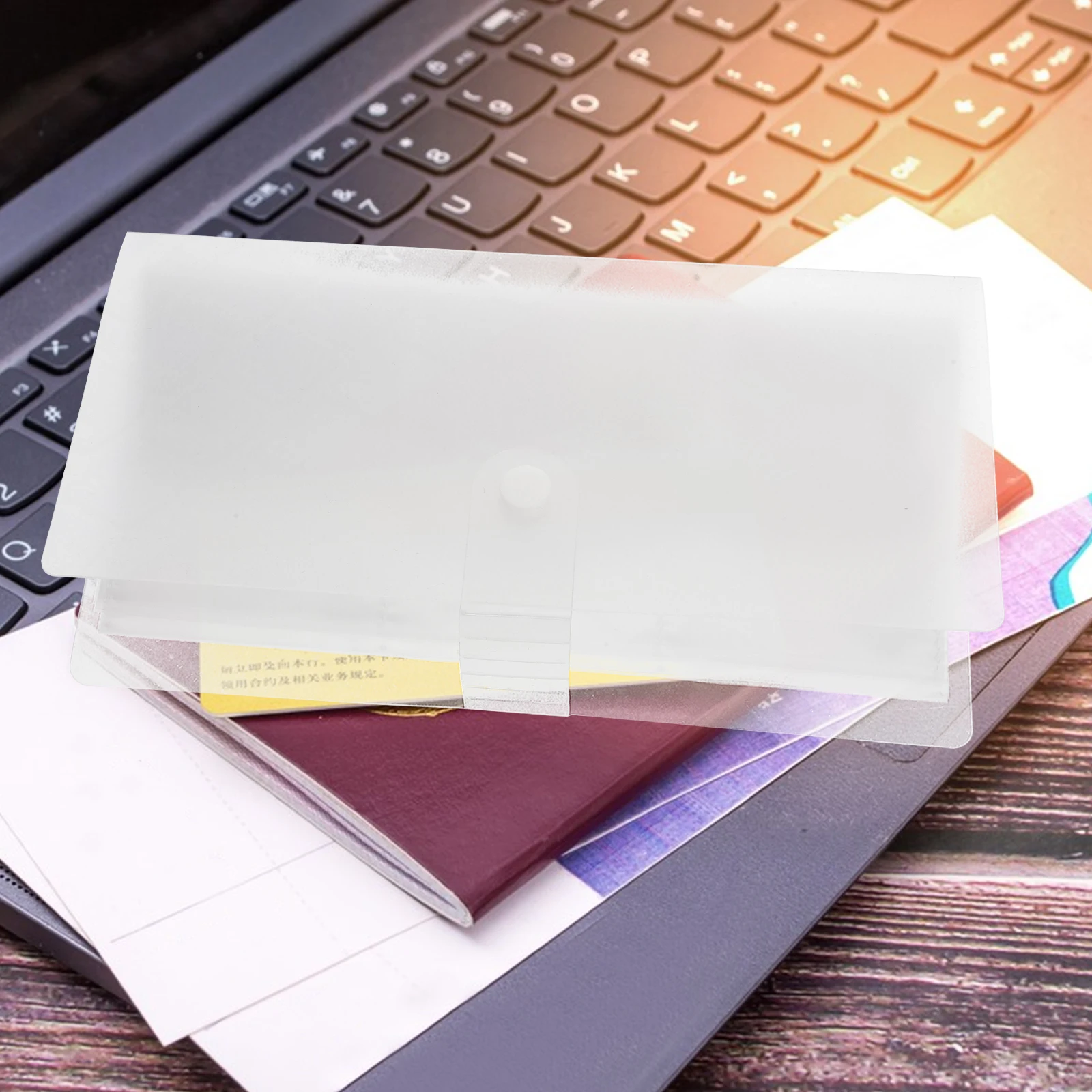 

2pcs Airline Album Clear Refillable Card Holder Snap Closure Portable Plastic Book For Travel Memories Greeting Card Organizer