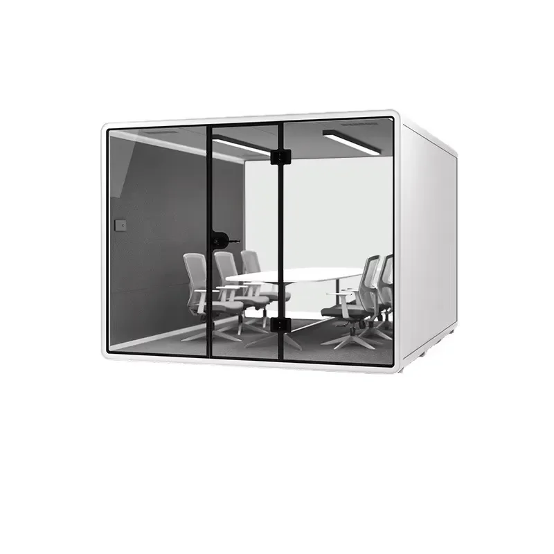 Customized Modern Movable Aluminum Glass Soundproof Room Office Cabin Telephone Booth for Conference Negotiation