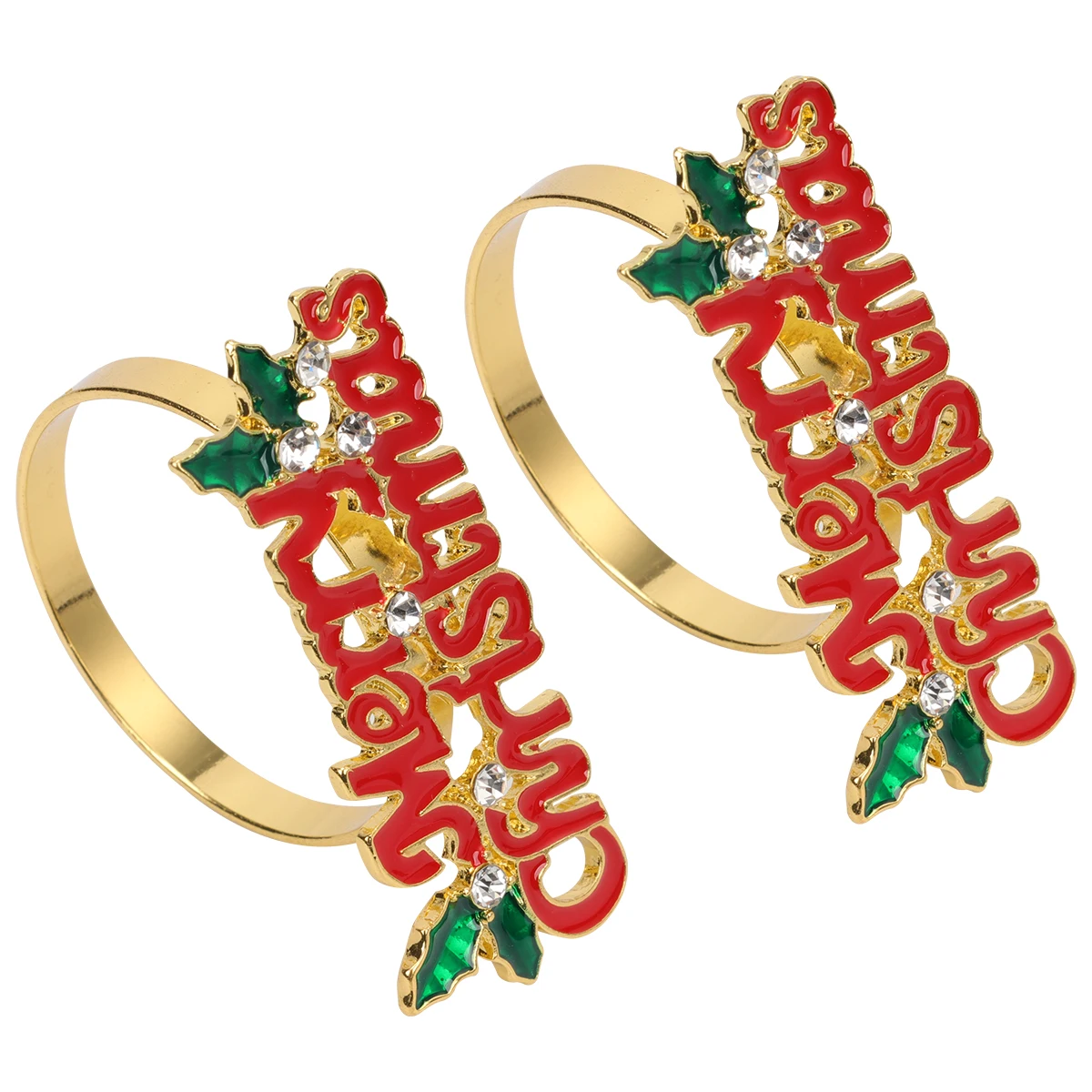 

2 шт., рождественская пряжка для салфеток, кольцо для салфеток из сплава, декоративный аксессуар для стола, вечерние, ужин, праздничный декор, декор для вечеринки, стола