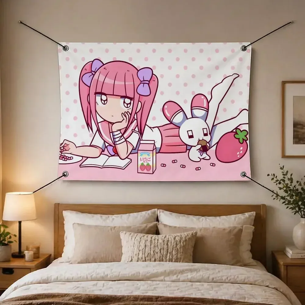 Manga-Menhera Chan Flags Flags are suitable for living rooms, bedrooms, bars,salons, gardens, home decor, and as gifts