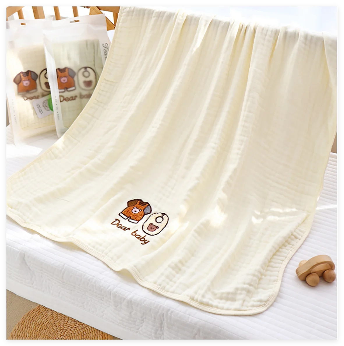 Babydeken pasgeboren mousseline baby inbakeren wikkeldeken bamboe katoen zachte baby ontvangende deken voor wieg babybadhanddoek items