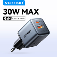 Vention GaN 30W USB Charger PD QC3.0 Quick Charge For Phone iPhone 16 15 14 Pro Max Samsung Xiaomi iPad USB C Fast Charger