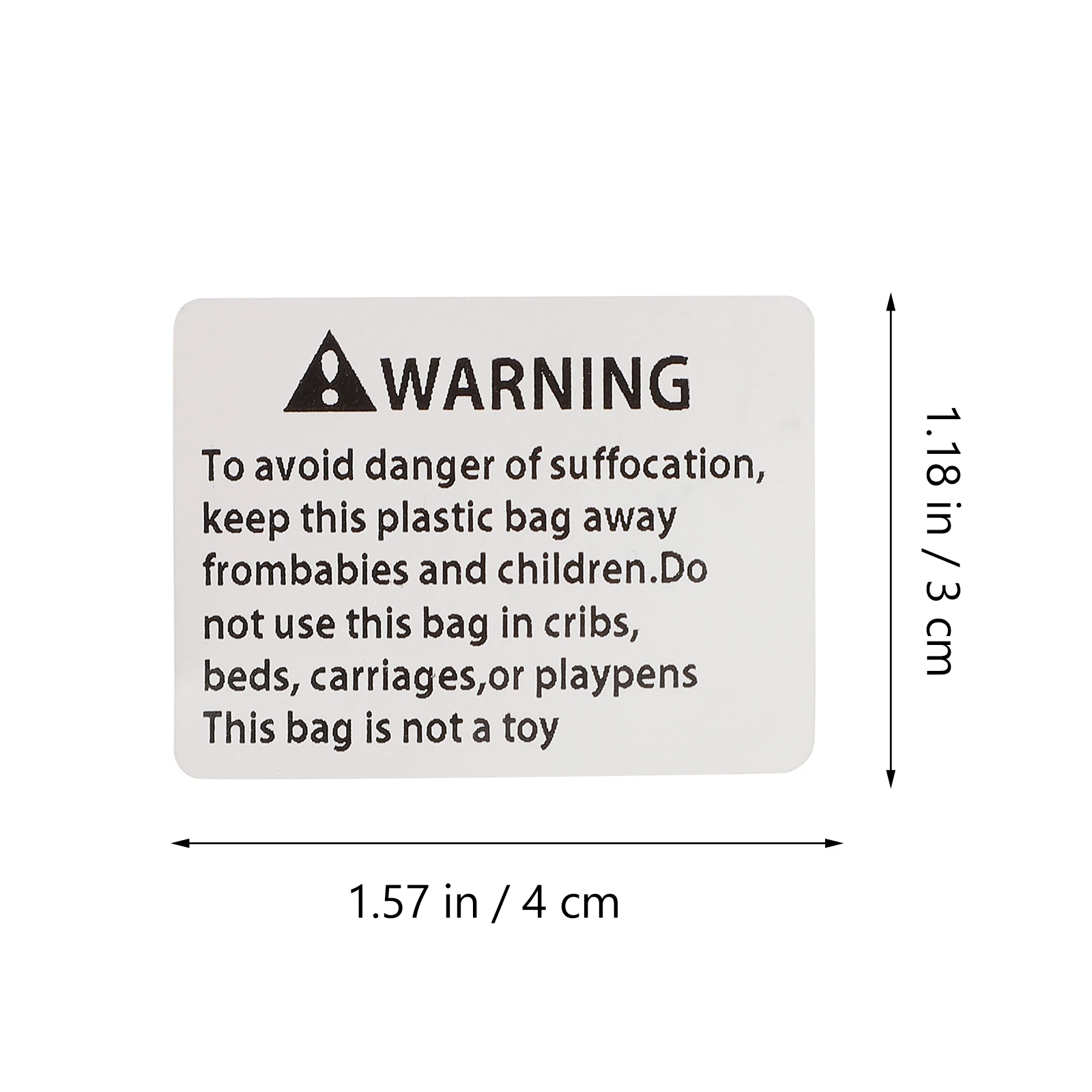 

Suffocation Warning Labels 4x3cm Anti-Choking Stickers Bulk Safety Decals for Kids Protection Parent Alert Signs