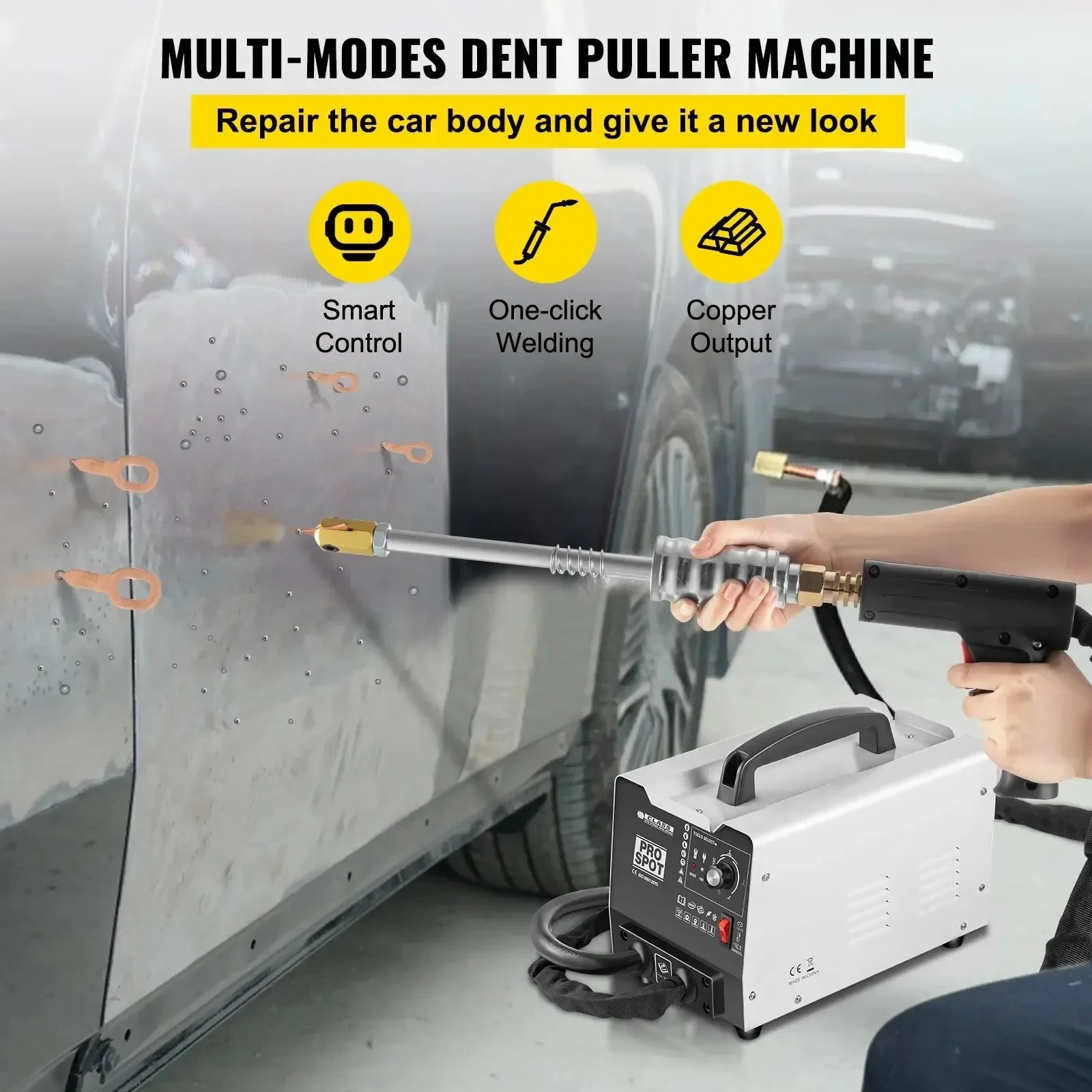 

SIHAO 3500A Dent Puller Spot Welder 1.8KW, 0.6-1.2mm Welding Thickness, 2 Welding Modes for Auto Body Repair & Garage Workshop