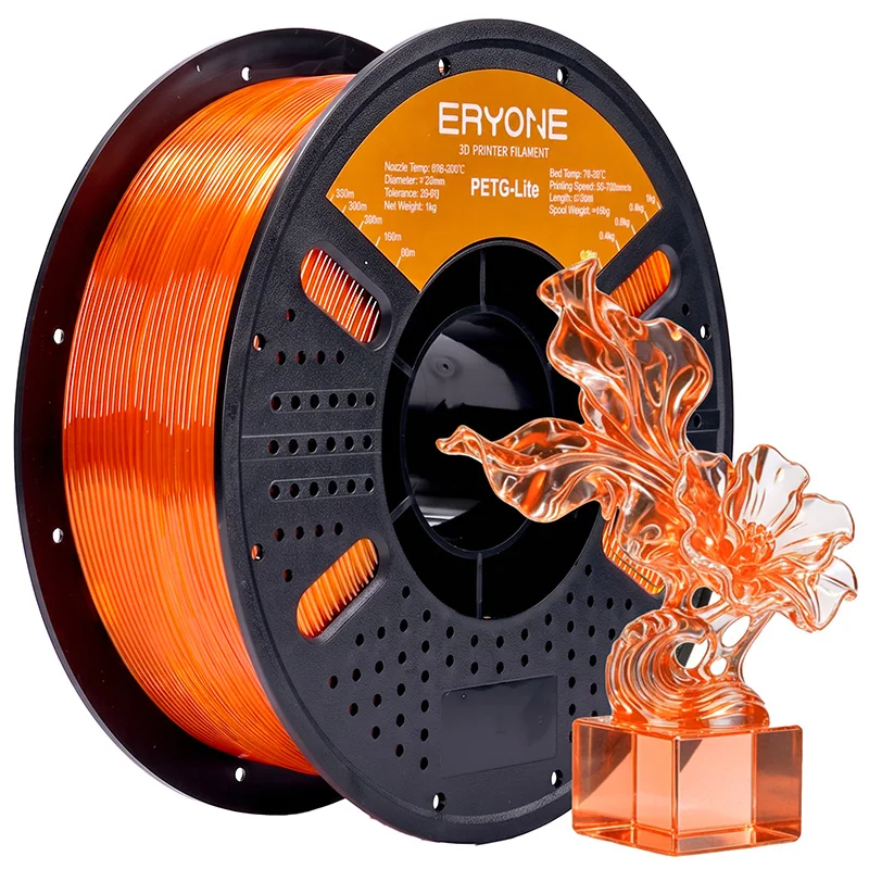 ERYONE 1KG PETG-Lite Filament 1,75mm, Leichtgewichtiges PETG 3D-Drucker Filament, Hohe Zähigkeit Geringe Verformung, 1kg Spule