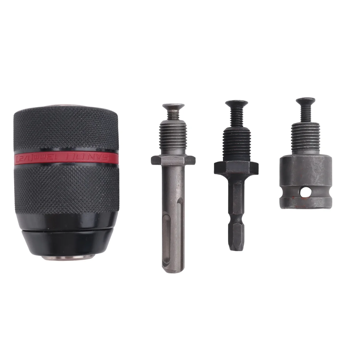 1.5-13Mm Keyless Drill Chuck 1/2Inch-20UNF with SDS-Plus Shank 1/4Inch Hex Shank 1/2Inch Socket Square Wrench AdapterT98C