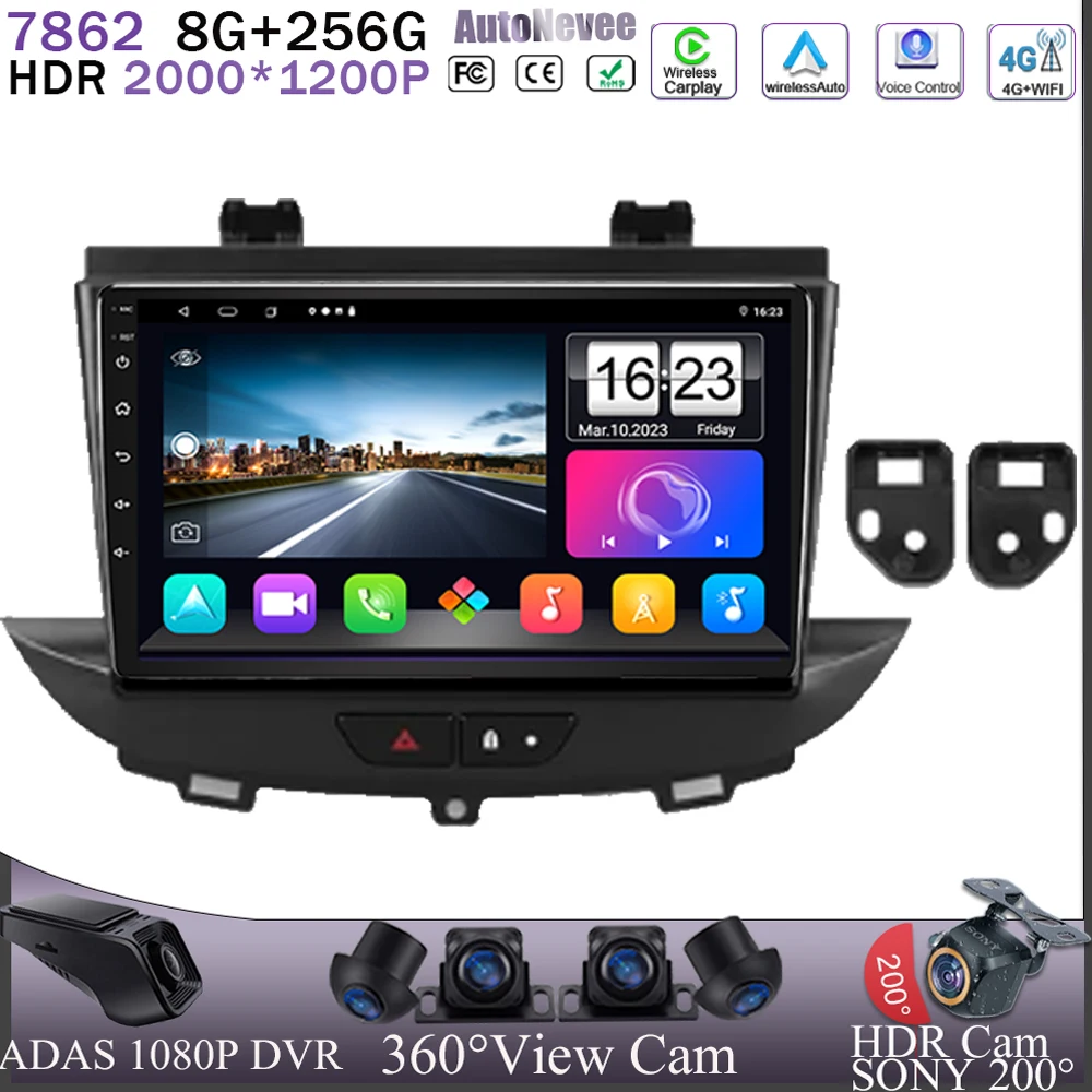 

For Opel GrandLand X 2017 - 2023 Android Auto Radio Stereo Multimedia Player GPS NO 2 DIN DVD Navigation 5G Wifi HDR Screen BT