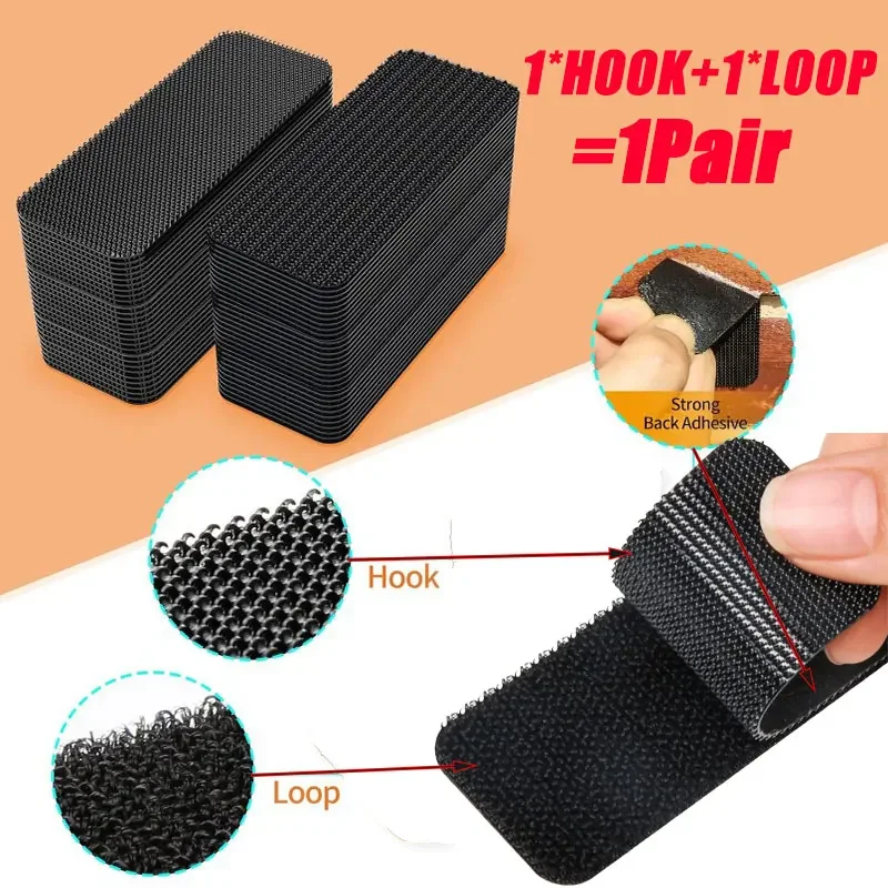 2-60Pcs Strong Self Adhesive Hook Loop Carpet Fixing Sticker Fixed for Bed Sheet Sofa Car Mat Carpet Anti Slip Patches Tapes
