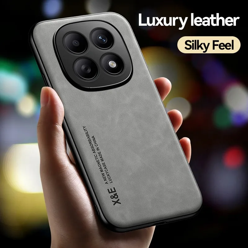 Shockproof Case For Xiaomi Poco M8 Pro M7 Pro M6 Pro 4G 5G Cover Magnetic Luxury Sheepskin Leather Car Holder Phone Coque Funda view 2
