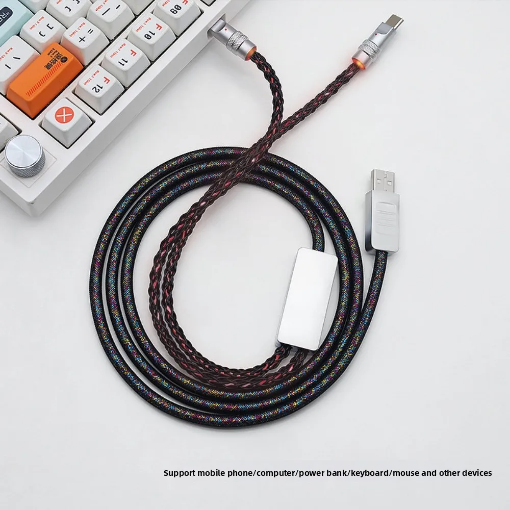 

Dual 8K Rate 1 To 2 Double TYPE-C Keyboard Mouse Cable RGB Electric Magnetic Axis Keyboard Data Cable