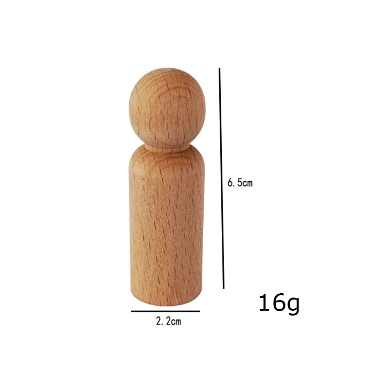 20st Houten Peg Pop Beuken Onvoltooide Houten Vormen Morden Craft Houten Losse Onderdelen DIY Accessoires voor Huisdecoratie