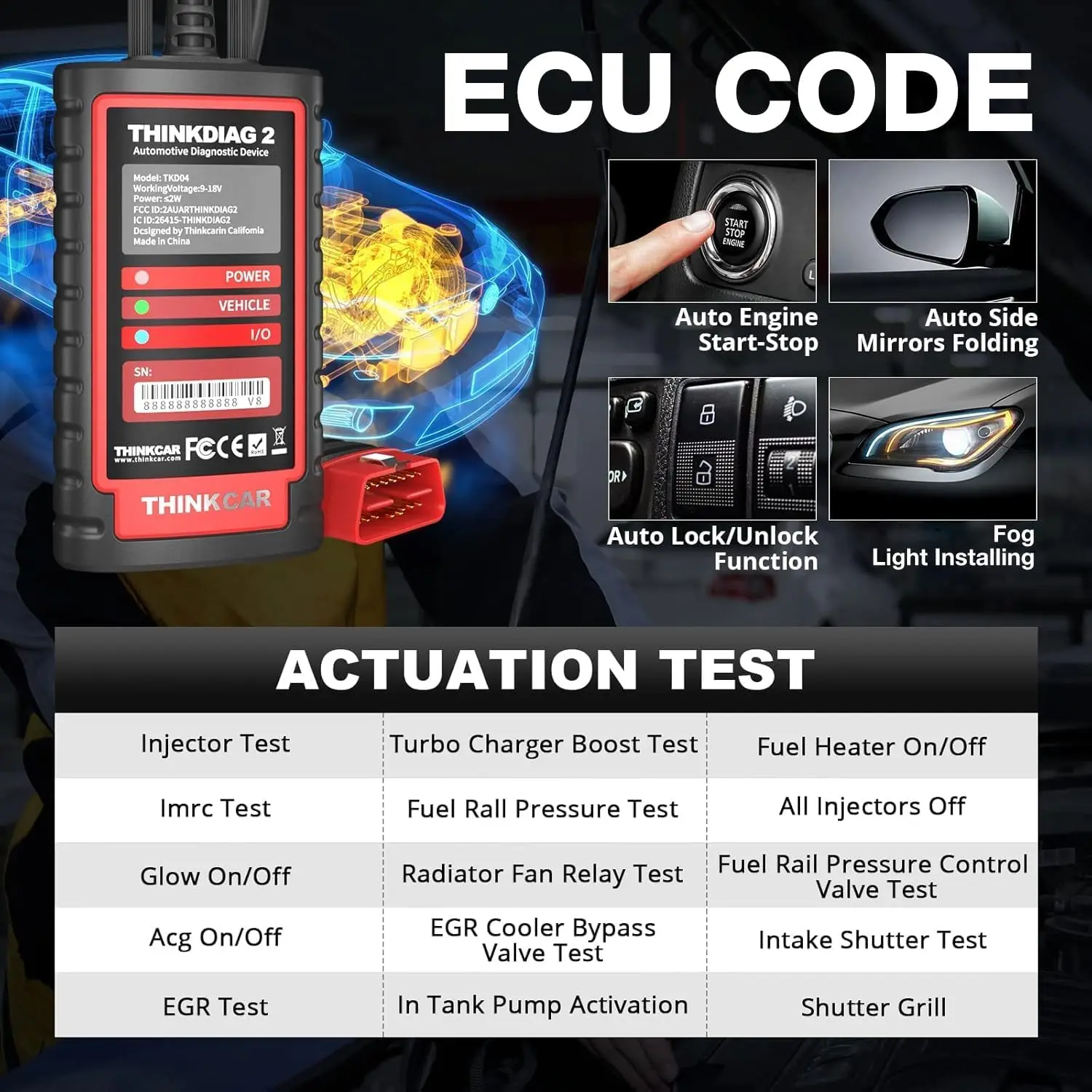Universal OBD2 Scanner with CAN-FD, Bidirectional Control & 15+ Reset Functions for iOS/Android