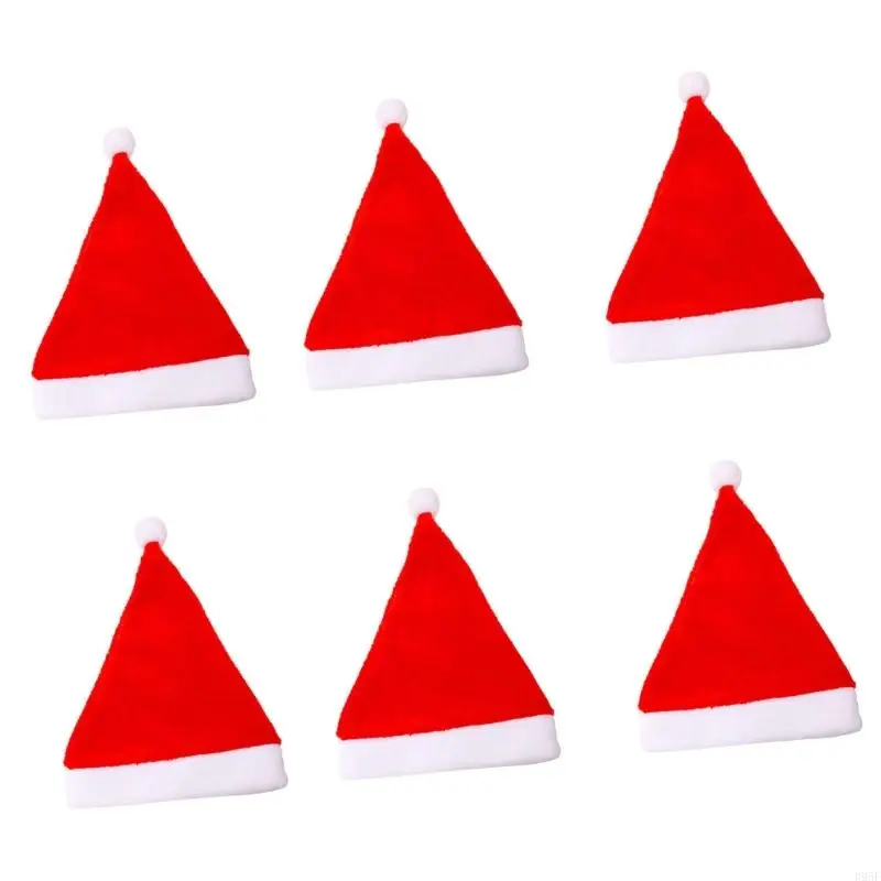 B95F للجنسين قبعات سانتا قبعة قصيرة من القطيفة لعيد الميلاد المسيرات لم شمل الأسرة الدعائم