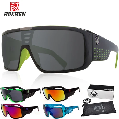 Gafas de sol de dragón de diseño de marca para hombre y mujer, Gafas de sol con espejo de gran tamaño UV400 para hombre, Gafas de sol para pescar y conducir, Gafas masculinas