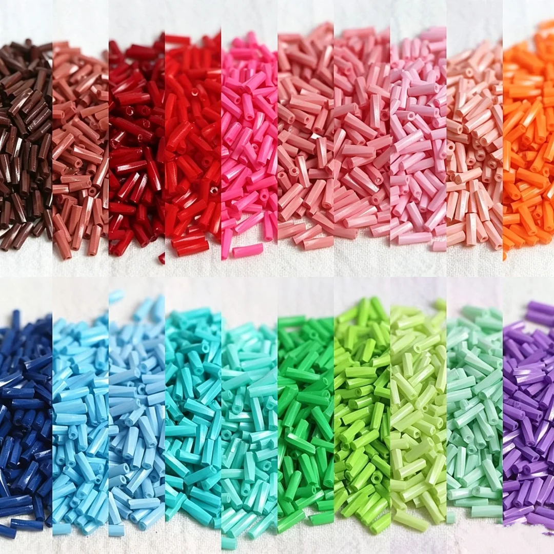 Seed Bead Tube - 260 Solid Color Tube Beads 2x6mm