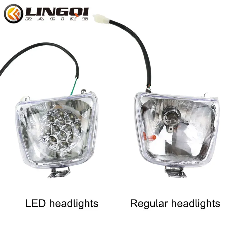 LINGQI Motocykl ATV Przedni reflektor LED Światło punktowe 12V do Pit Dirt Bike UTV Skuter Oświetlenie Asystent Lampa Zmodyfikowane części